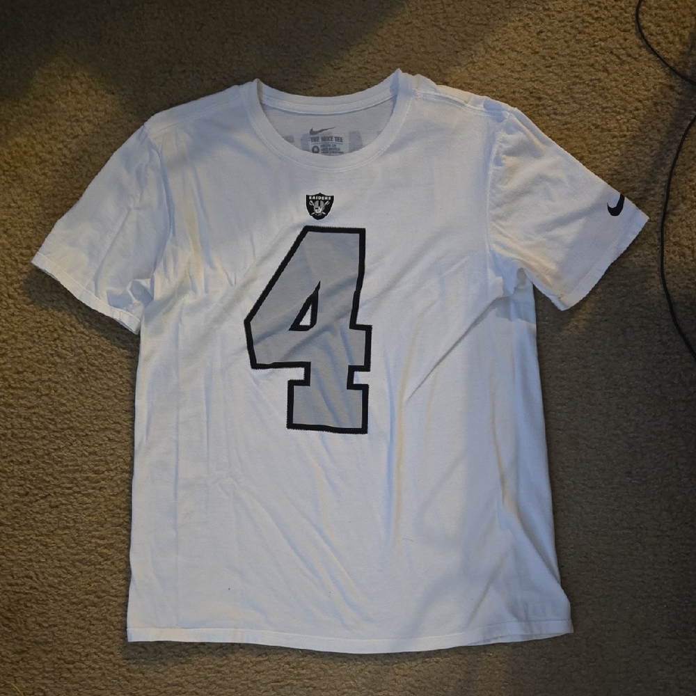 Nike Mens White and Black Number 4 T-Shirt